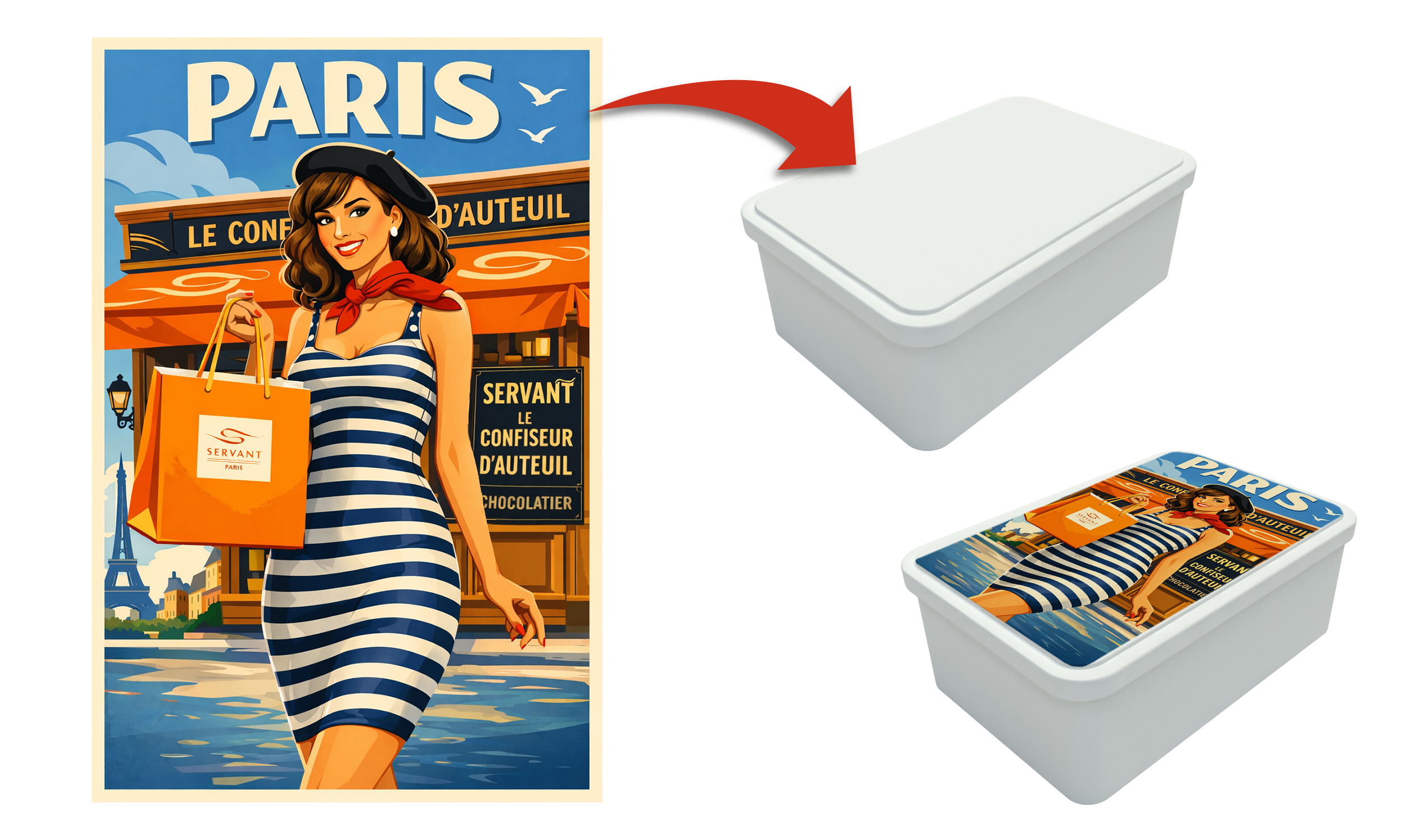 Votre visuel Paris transformé en boîte métal personnalisée